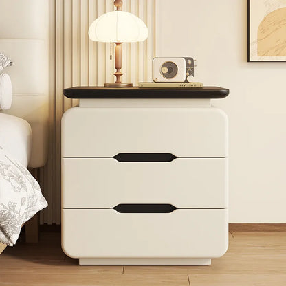 Cream Wood Grain Nightstand