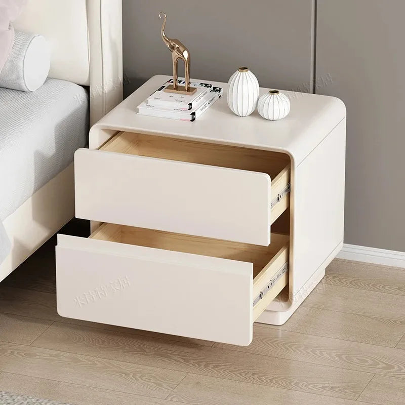 Wooden Luxury Night Table Cute Minimalist Nordic Safev Drawers