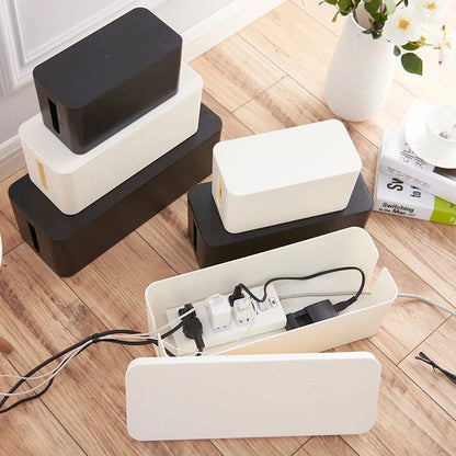 Cable Storage Box Wooden Power Line Storage Case