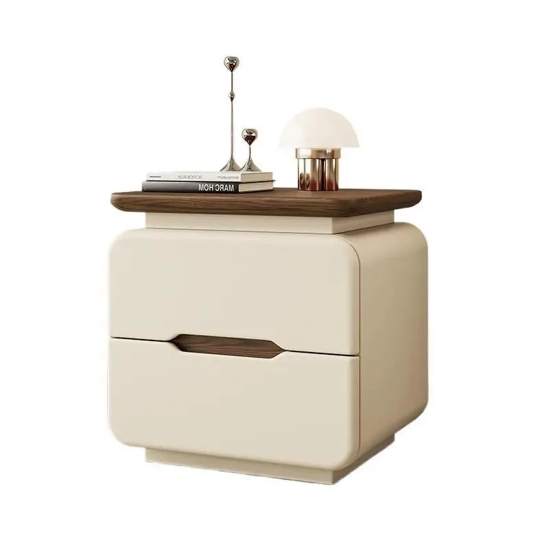 Cream Wood Grain Nightstand