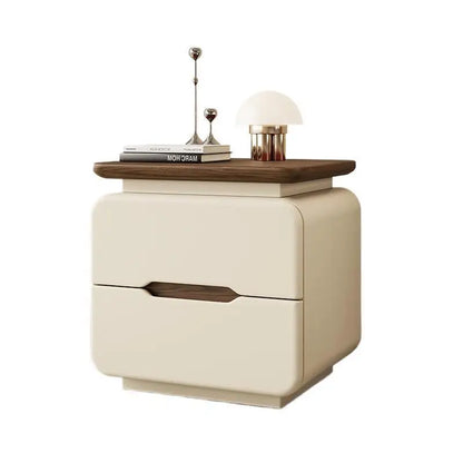 Cream Wood Grain Nightstand