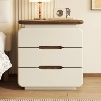 Cream Wood Grain Nightstand