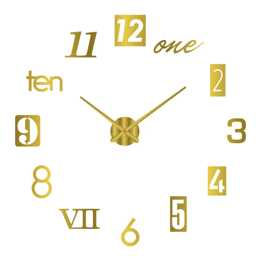 Modern Design Large Wall Clock 3D DIY Quartz Clocks