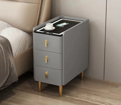 Nordic Style Intelligent Solid Wood Bedside Table