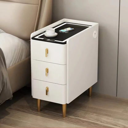 Nordic Style Intelligent Solid Wood Bedside Table