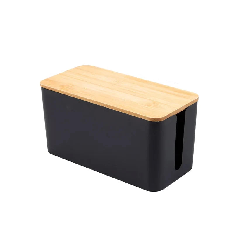 Cable Storage Box Wooden Power Line Storage Case