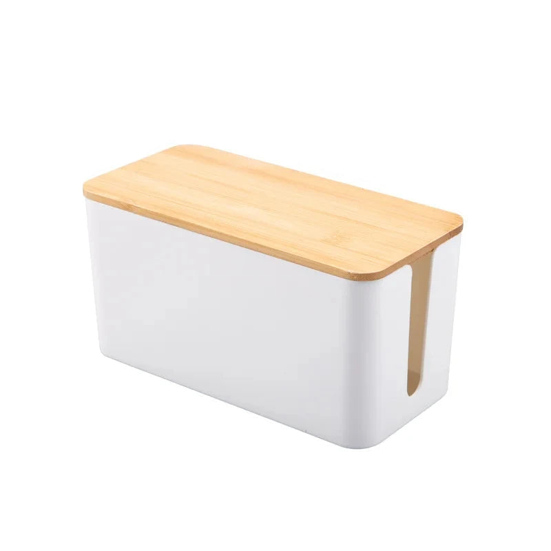 Cable Storage Box Wooden Power Line Storage Case