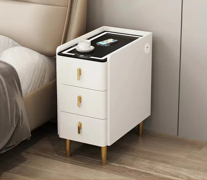 Nordic Style Intelligent Solid Wood Bedside Table