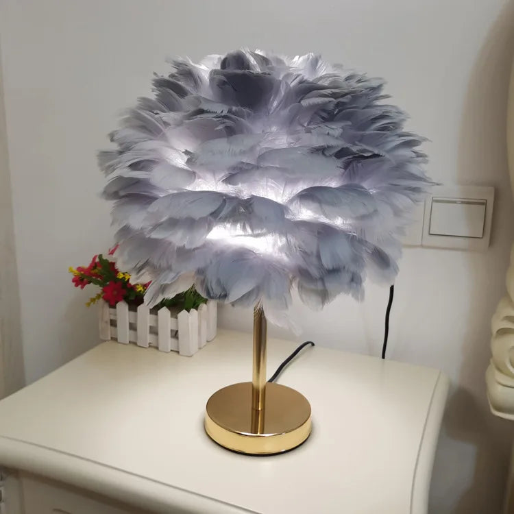Modern Feather Table Lamp Bedroom Table Lamp