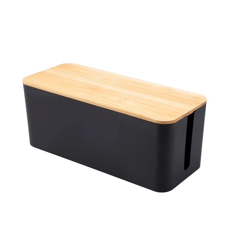 Cable Storage Box Wooden Power Line Storage Case