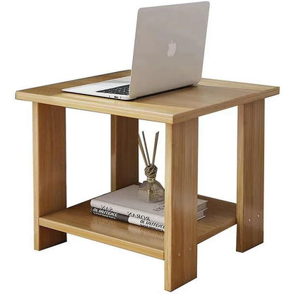 Solid Wood Nightstands Double-Layer Night Table
