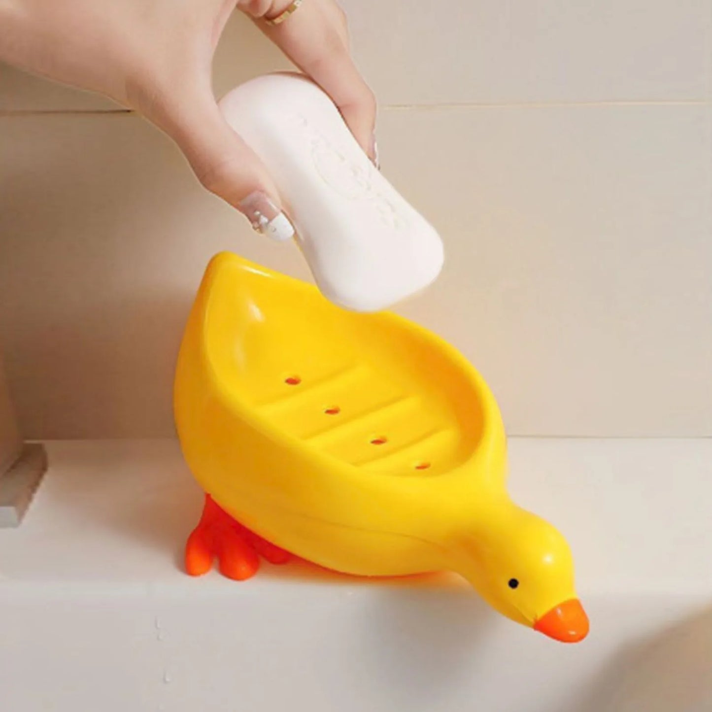 Cartoon Duck Soap Tray Self-Draining Soap Rack