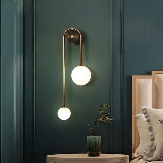 Modern Wall Lamp Glass Ball Lampshade LED Gold