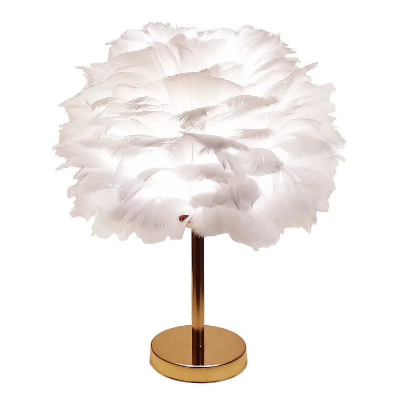 Modern Feather Table Lamp Bedroom Table Lamp