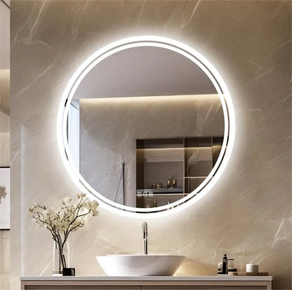 Large Round LED Bathroom Vanity Mirror Anti-Fog Wth Brighter Lights
